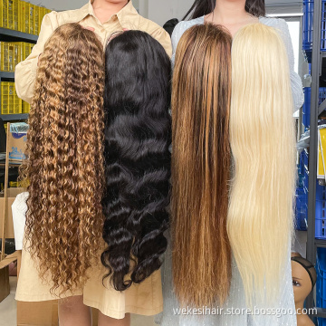 Raw Indian Hair Align Virgin Cuticle Aligned 613 Highlight Full Lace Front Wigs Human Hair Hd 360 Lace Frontal Wigs For Black Wo
